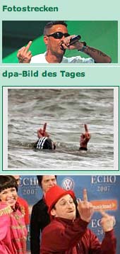 Mittelfingerparade (Copyrights bei Reuters, dpa und Reuters