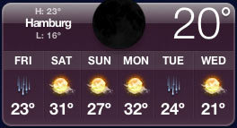 Mac OSX Wetterwidget für Hamburg