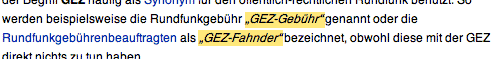 Ausschnitt aus einer Wikipedia-Seite