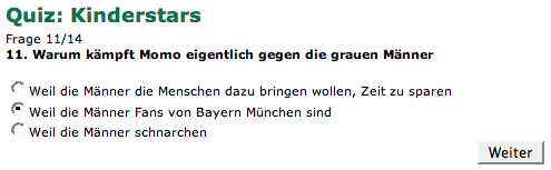 Frage des Kinderstar-Quizes der Frankfurter Rundschau