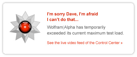 Fehlermeldung von Wolfram Alpha