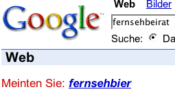 Seltsame Assoziation bei Google - Fernsehbier